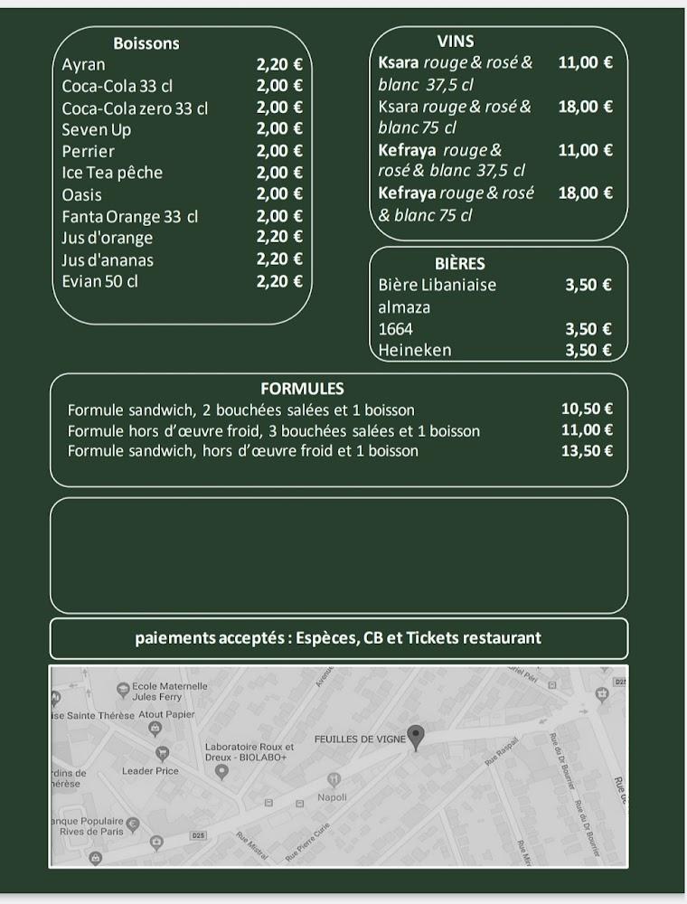 Feuilles de vigne - Menu Image 1